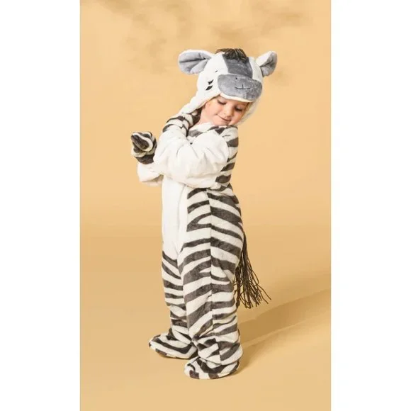 Dress Up America Toddler T4 Striped Zebra Costume Set - Cute Animal Outfit For Kids